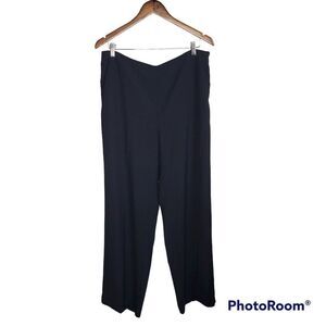 Vince Camuto black straight flat front wide leg pants size 12